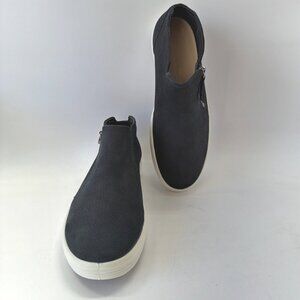 ECCO Soft 7 Mid Top Zip Sneakers Black Leather Women Size EU40 US9-9.5